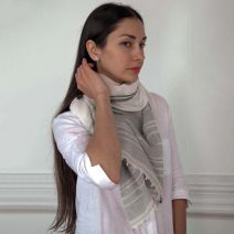 Olive & Mustard Stripy Scarf by Biggie Best